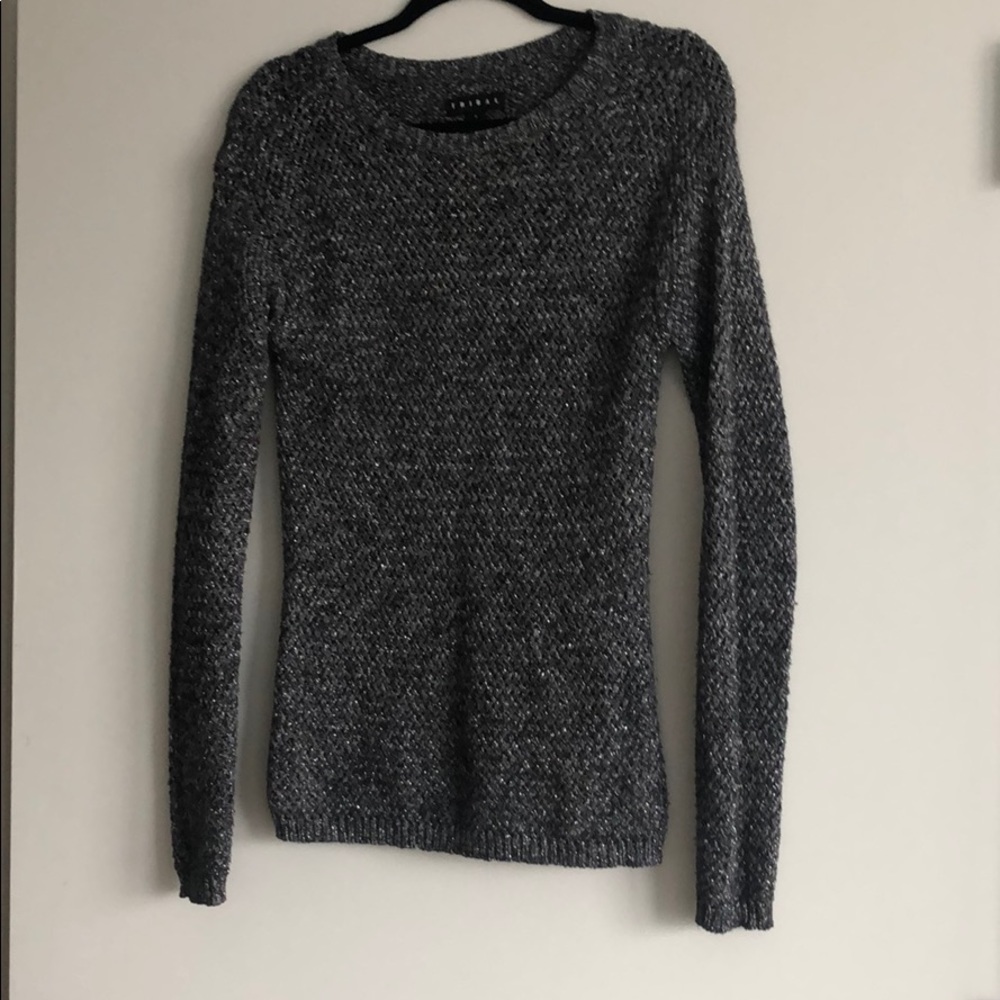 Grey/metallic knit sweater